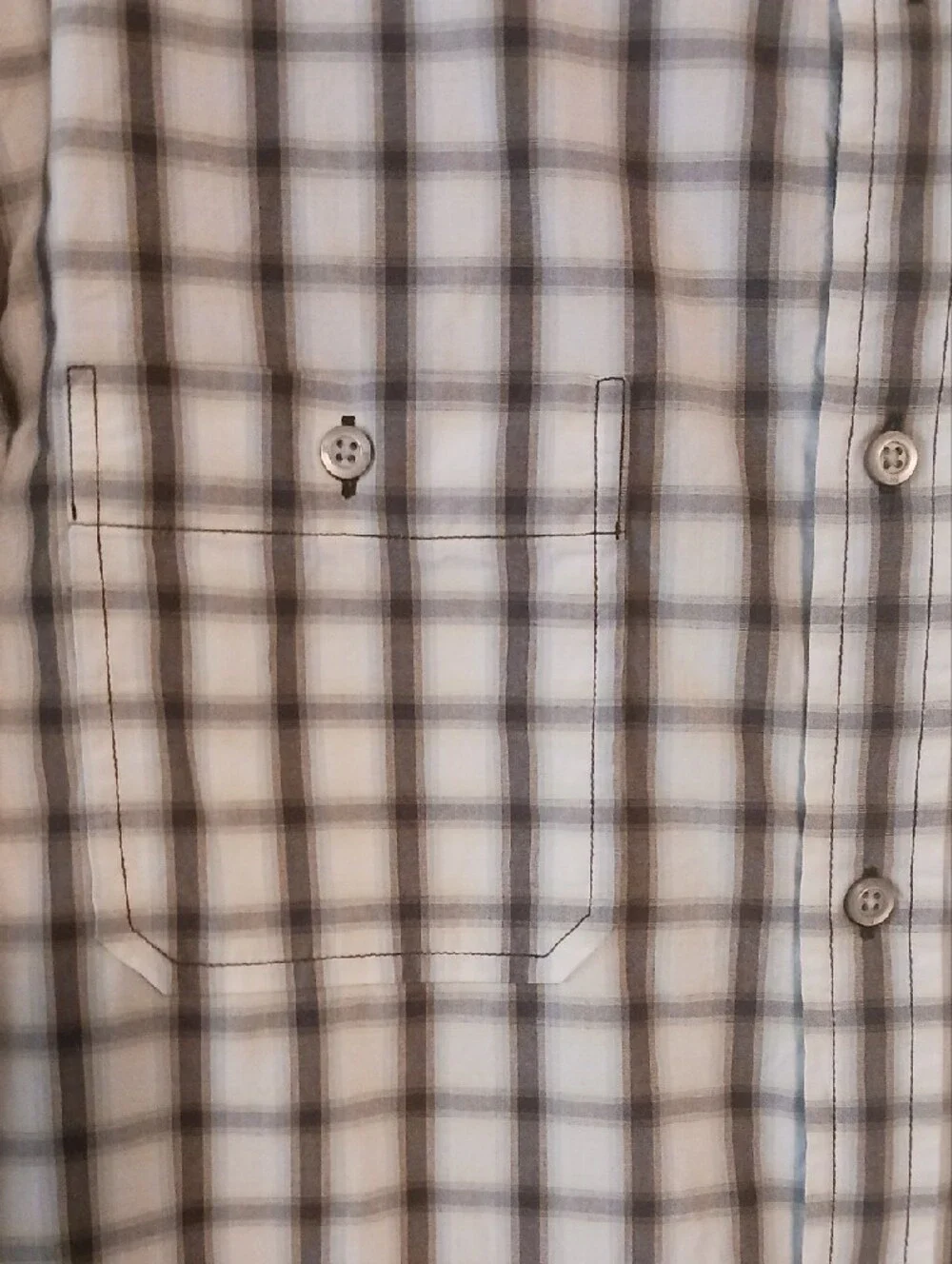 Banana Republic Men's Long-Sleeve Plaid Button-Down - White & Gray